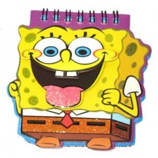 Блокнот детский на спирали с объемной апликацией "SpongeBob" №X-137#